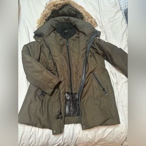 Heavy Weight Andrew Marc Down Coat with Genuine Fur Trim Hood